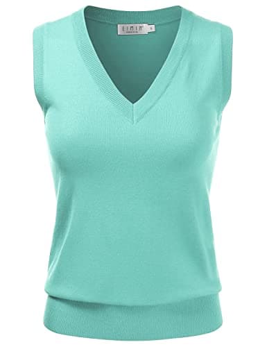 EIMIN Women's V-Neck Stretch Pullover Premium Sweater Vest Top (S-3X)