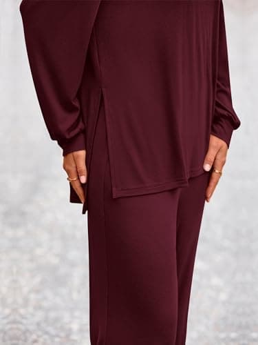 PRETTYGARDEN Women's Long Sleeve Crewneck & Wide Leg Pants Casual Outfit Set