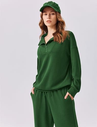 PINSPARK Women's 2025 Fall 2-Piece Oversized Sweatsuit & Wide Leg Pants Matching Set
