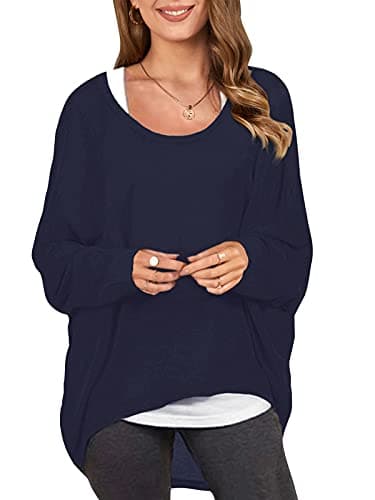ZANZEA Women's Off-Shoulder Batwing Sleeve Oversized Top