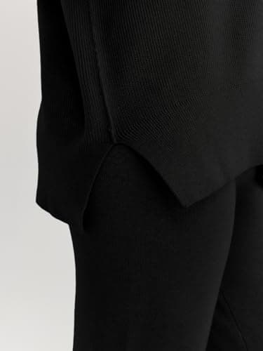 LILLUSORY Women's Oversized Knit Sweatsuit with Wide Leg Pants