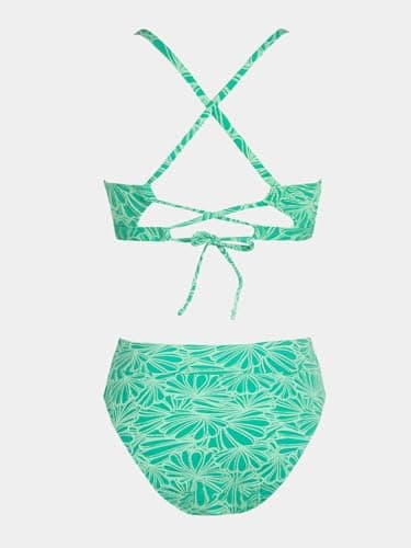 CUPSHE High-Waisted Scalloped V-Neck Two-Piece Bikini Set