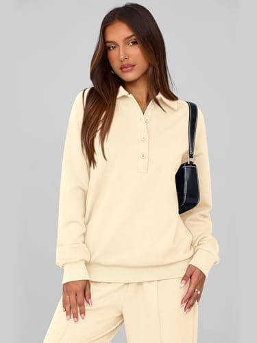 PRETTYGARDEN Women's Long Sleeve Sweatshirt & Wide Leg Pants Tracksuit