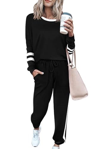 PRETTYGARDEN Women's Crewneck Pullover & High Waisted Pants Set