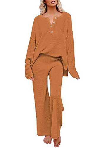 Viottiset Women's Sweater and Wide Leg Pants Loungewear Set