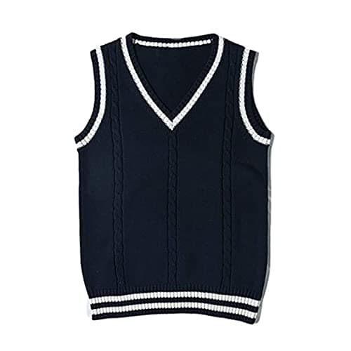 Jinghuiyue Women's Solid Color V-Neck Knit Vest