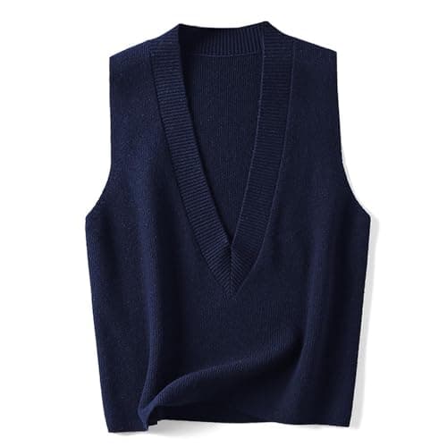 Blostirno Women's V-Neck Knit Sweater Vest Tops