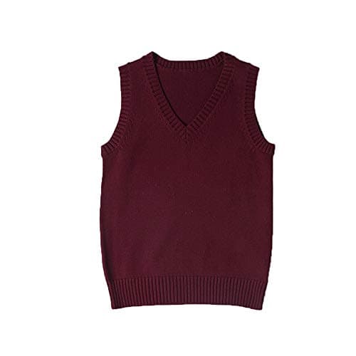 Jinghuiyue Women's Solid Color V-Neck Knit Vest