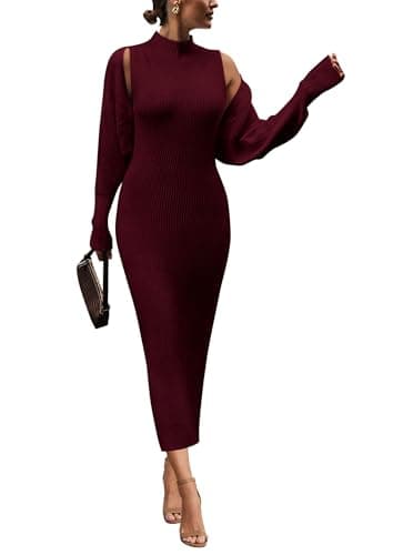 PRETTYGARDEN Women's Fall Bodycon Tank Sweater & Long Sleeve Cardigan Sets