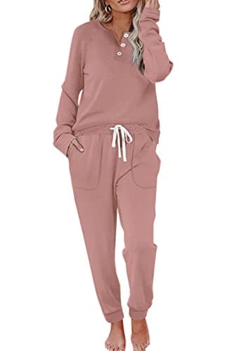 Women's Lounge Sets: WIHOLL Two-Piece Sweatshirt and Sweatpants with Pockets