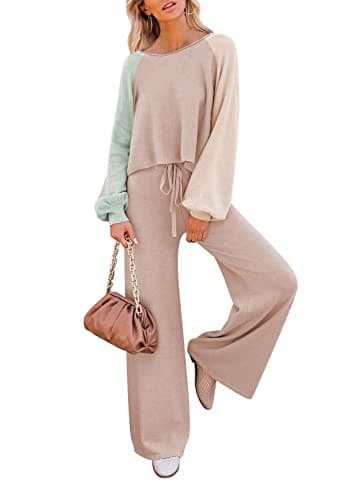 Women's 2-Piece Casual Knit Sweatsuit Loungewear Set