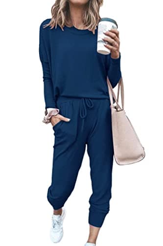 PRETTYGARDEN Women's Crewneck Pullover & High Waisted Pants Set