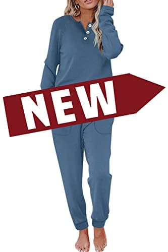Women's Lounge Sets: WIHOLL Two-Piece Sweatshirt and Sweatpants with Pockets