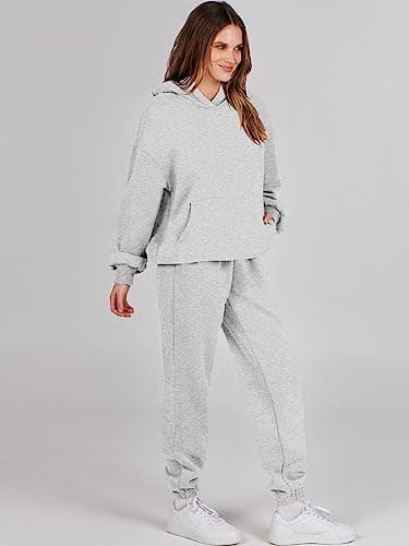 ANRABESS Women's Y2K Oversized Hoodie & Jogger Set Fall Lounge Sweatsuit
