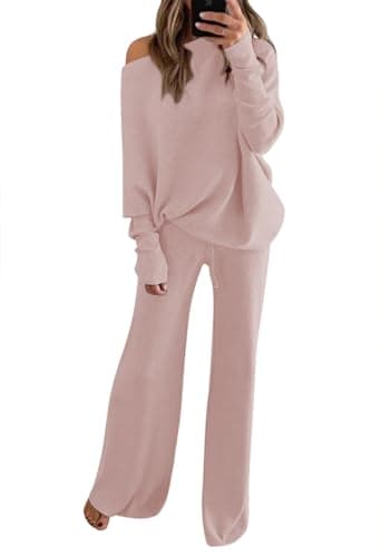 Fixmatti Women's High Neck Knit Sweater & Wide Leg Pant Outfit