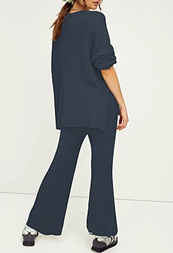Viottiset Women's Knit Sweater and Wide Leg Pants Loungewear Set