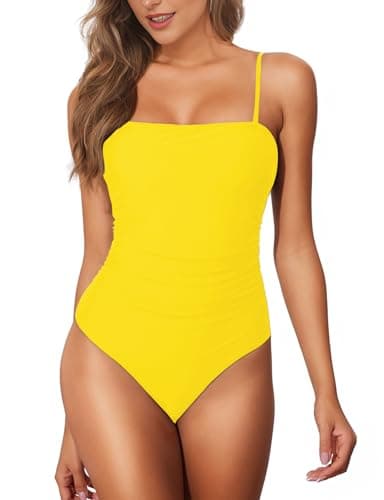 Women's Tummy Control Square Neck One Piece Swimsuit