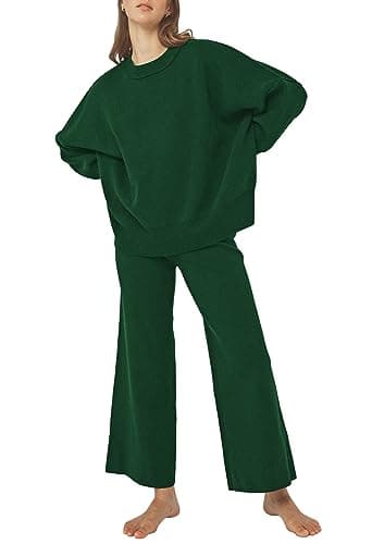 Pink Queen Women's 2-Piece Knit Outfit Set: Sweater & Wide Leg Pants