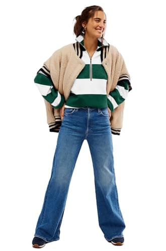 Yousify Oversized Women's Half Zip Turtleneck Sweater S-2XL