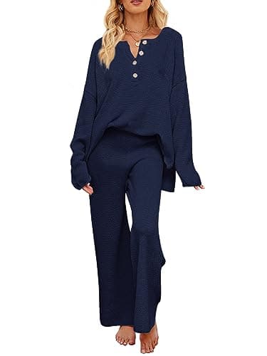 MEROKEETY Women's Long Sleeve Knit Sweater & Pants Set