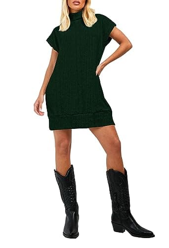 Women's Oversized Turtleneck Sweater Vest Dress