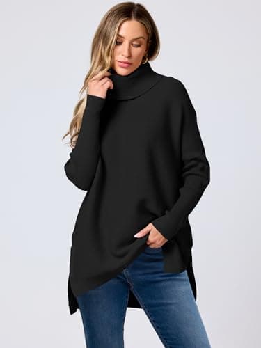 ANRABESS Women's Oversized Turtleneck Batwing Sweater Tops - Casual Fall 2024 Outfits