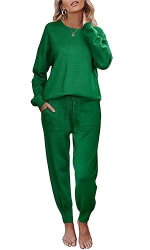 Ekouaer Women's Long Sleeve Pajama Set with Pockets S-XXL