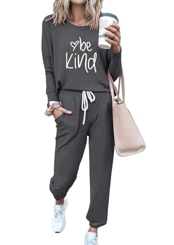 PRETTYGARDEN Women's Crewneck Pullover & High Waisted Pants Set