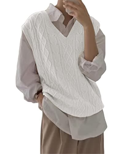 Holy Women's Oversized Cable Knit Sleeveless Sweater