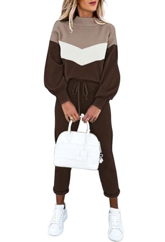 LaSuiveur Women's Two-Piece Knit Sweater & Long Pants Lounge Set