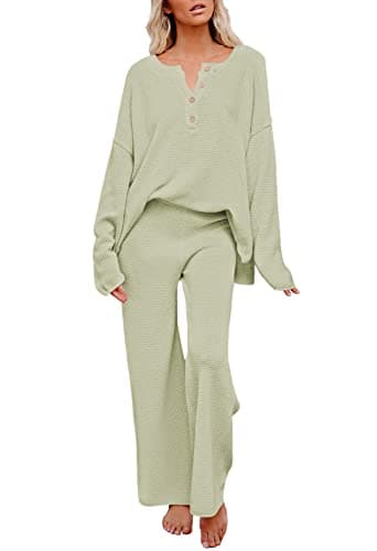 Viottiset Women's Sweater and Wide Leg Pants Loungewear Set