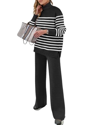 ANRABESS Women's 2-Piece Fall Lounge Sweater Set