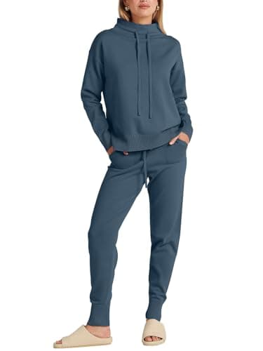 ANRABESS Women 2-Piece Cozy Turtleneck Sweater Set Pants 2024 Fall