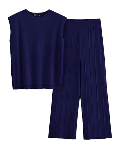PRETTYGARDEN Women's High-Low Pullover & Wide Leg Pants Casual Sweater Set