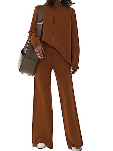 TOLENY Women's Lounge Pullover Sweater & Wide Leg Pants Tracksuit Outfits