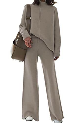 TOLENY Women's Lounge Pullover Sweater & Wide Leg Pants Tracksuit Outfits