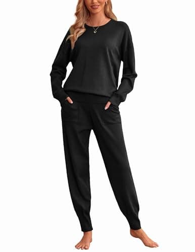 Ekouaer Women's Long Sleeve Pajama Set with Pockets S-XXL