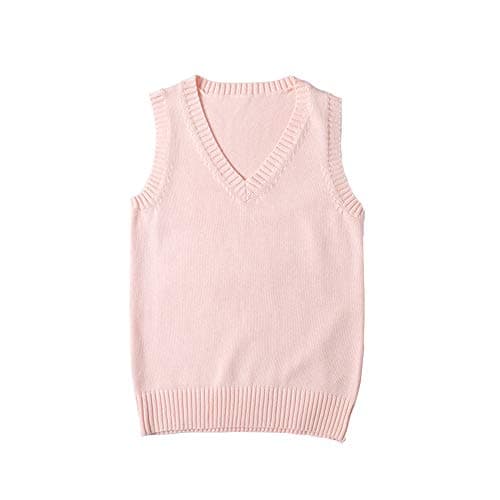 Jinghuiyue Women's Solid Color V-Neck Knit Vest