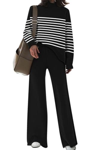 Women's 2-Piece Sweater and Wide Leg Pants Set