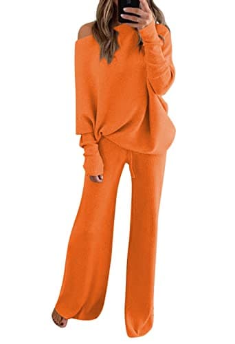 Linsery Women's 2-Piece Knit Sweater and Wide Leg Pants Set