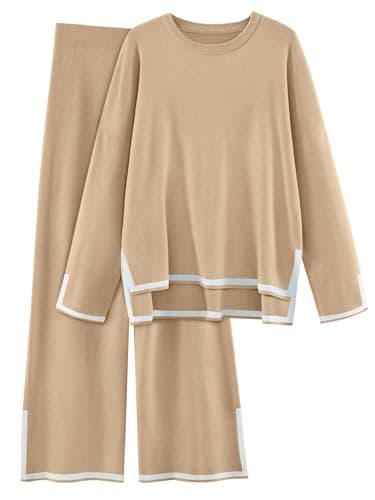 LILLUSORY Women's Fall 2 Piece Lounge Outfits Sweatsuit Wide Leg Pants