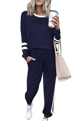 PRETTYGARDEN Women's Crewneck Pullover & High Waisted Pants Set