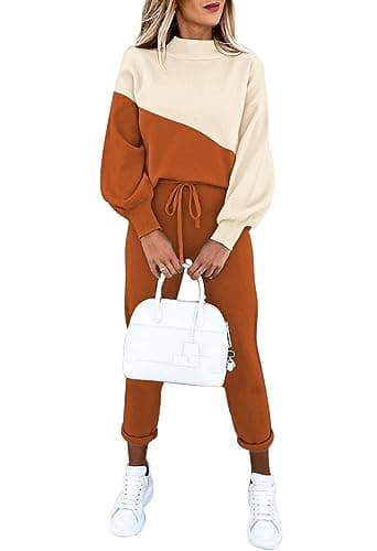 LaSuiveur Women's Two-Piece Knit Sweater & Long Pants Lounge Set
