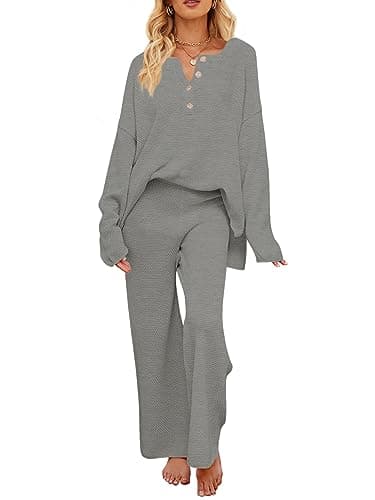 MEROKEETY Women's Long Sleeve Knit Sweater & Pants Set