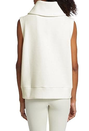 Viottiset Women's Ribbed Full Zip Sweatshirt Vest Casual Fall Top
