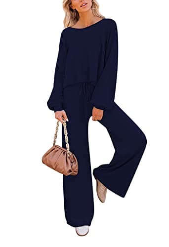 Women's 2-Piece Casual Knit Sweatsuit Loungewear Set