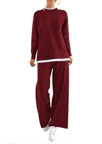 PRETTYGARDEN Women's Winter Matching Sweater & Trousers Knit Lounge Sets