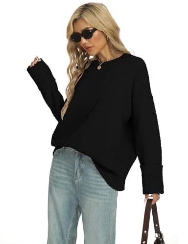 2025 Trendy Chunky Fuzzy Woman's Oversized Long Sleeve Sweater