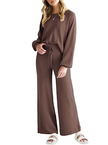 ANRABESS Women's Two Piece Sweater Sets 2024 Fall Knit Sweatsuits