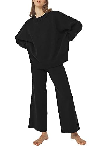 Linsery Women's 2-Piece Long Sleeve Sweater Set with Wide Leg Pants